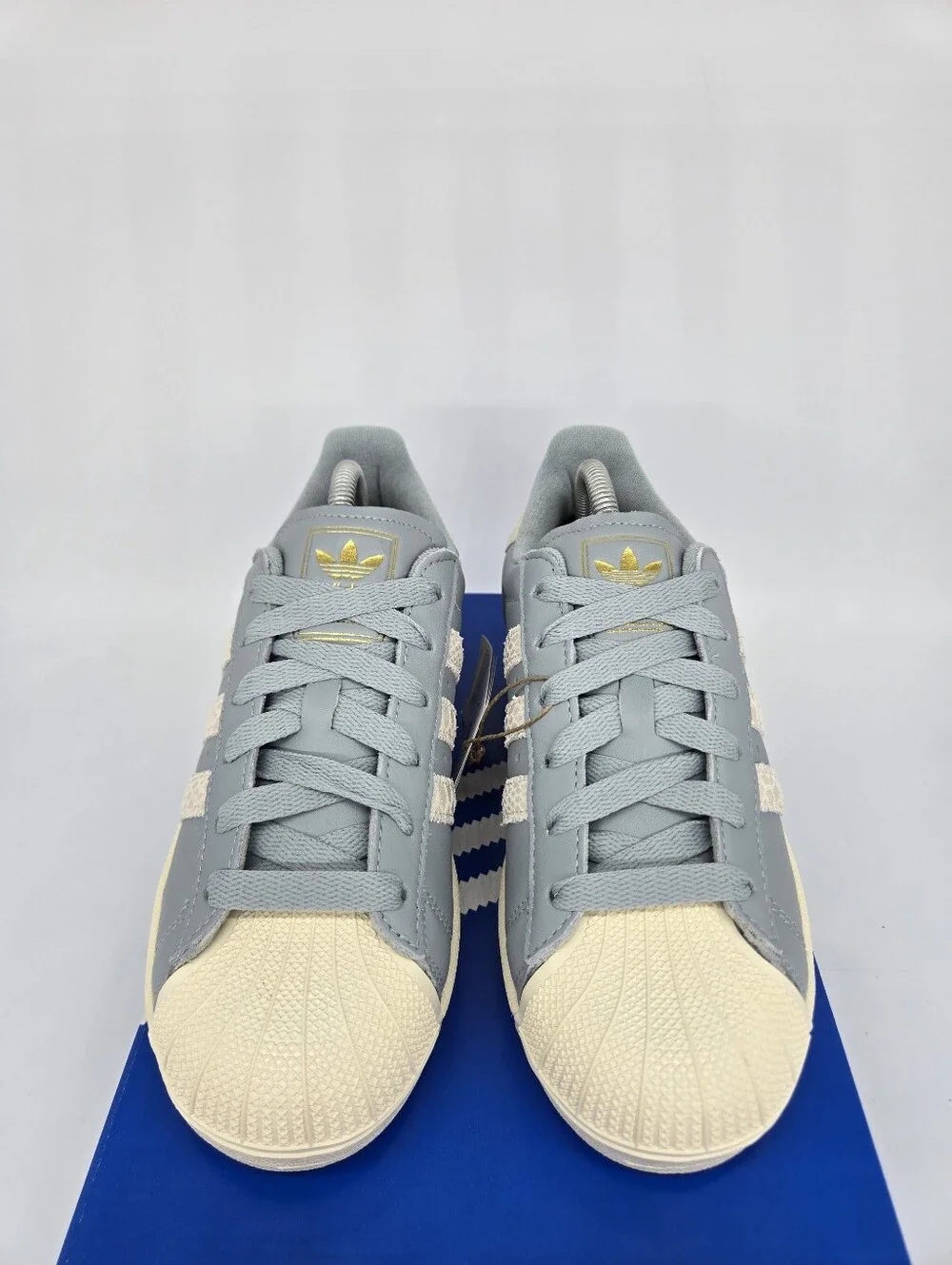 adidas Women's Superstar II KH8874 Cream White Snakeskin Sage Shoes Size 7